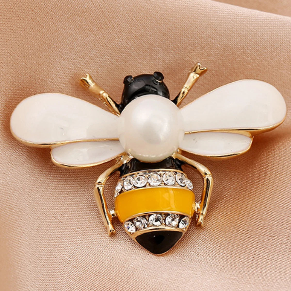 Elegant Pearl Bee Brooch