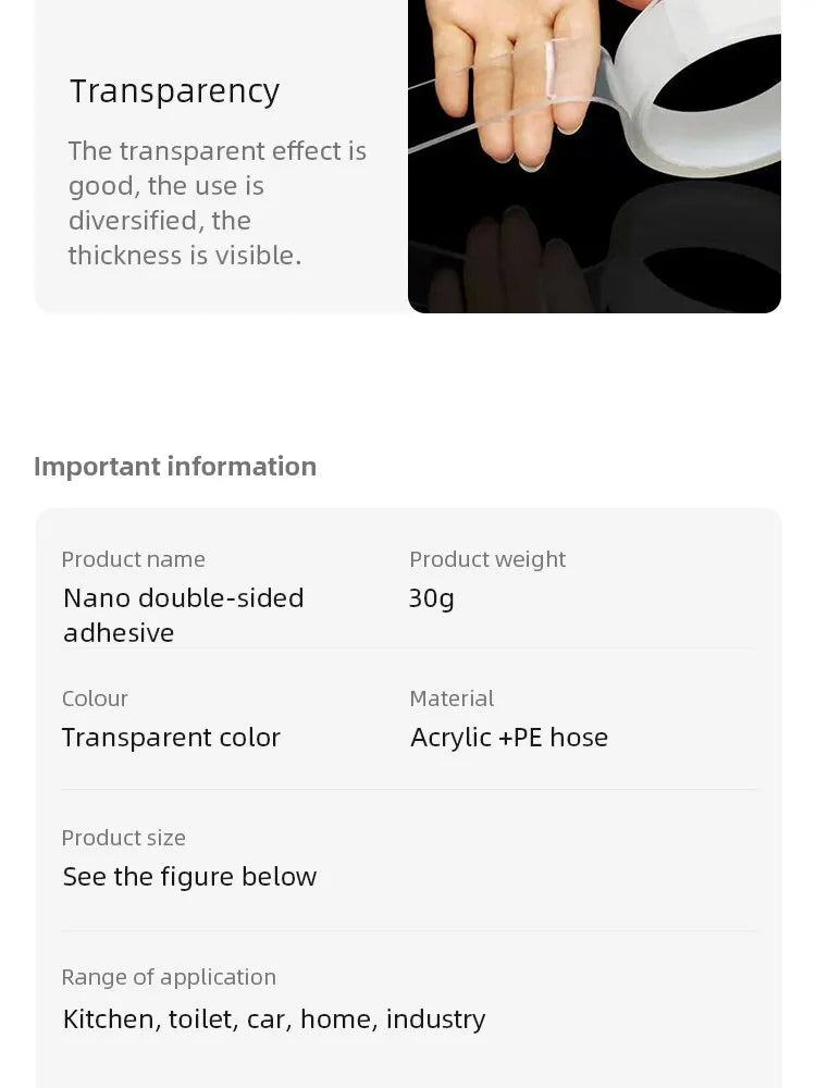 Invisible Grip Nano Tape