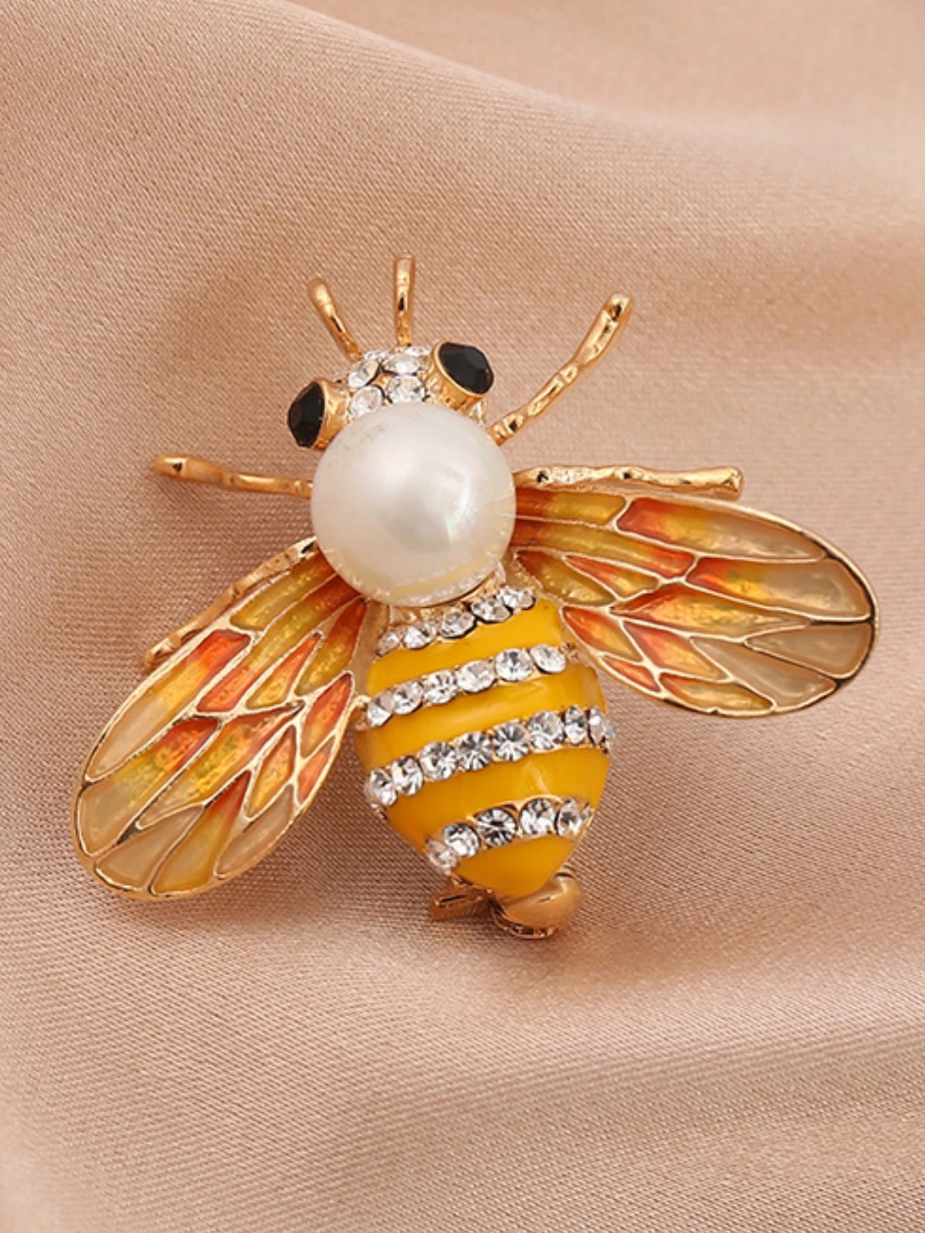 Elegant Pearl Bee Brooch