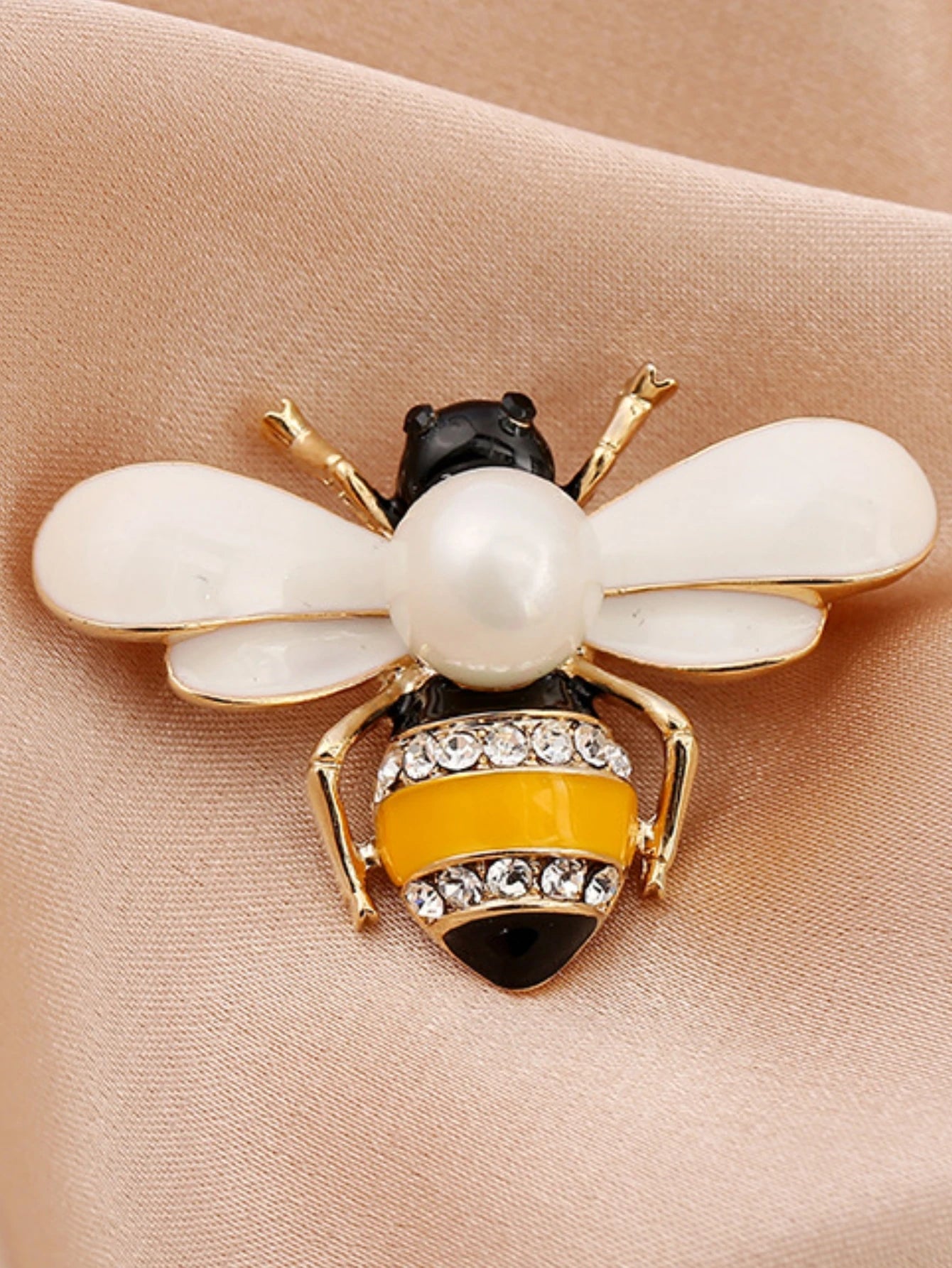 Elegant Pearl Bee Brooch